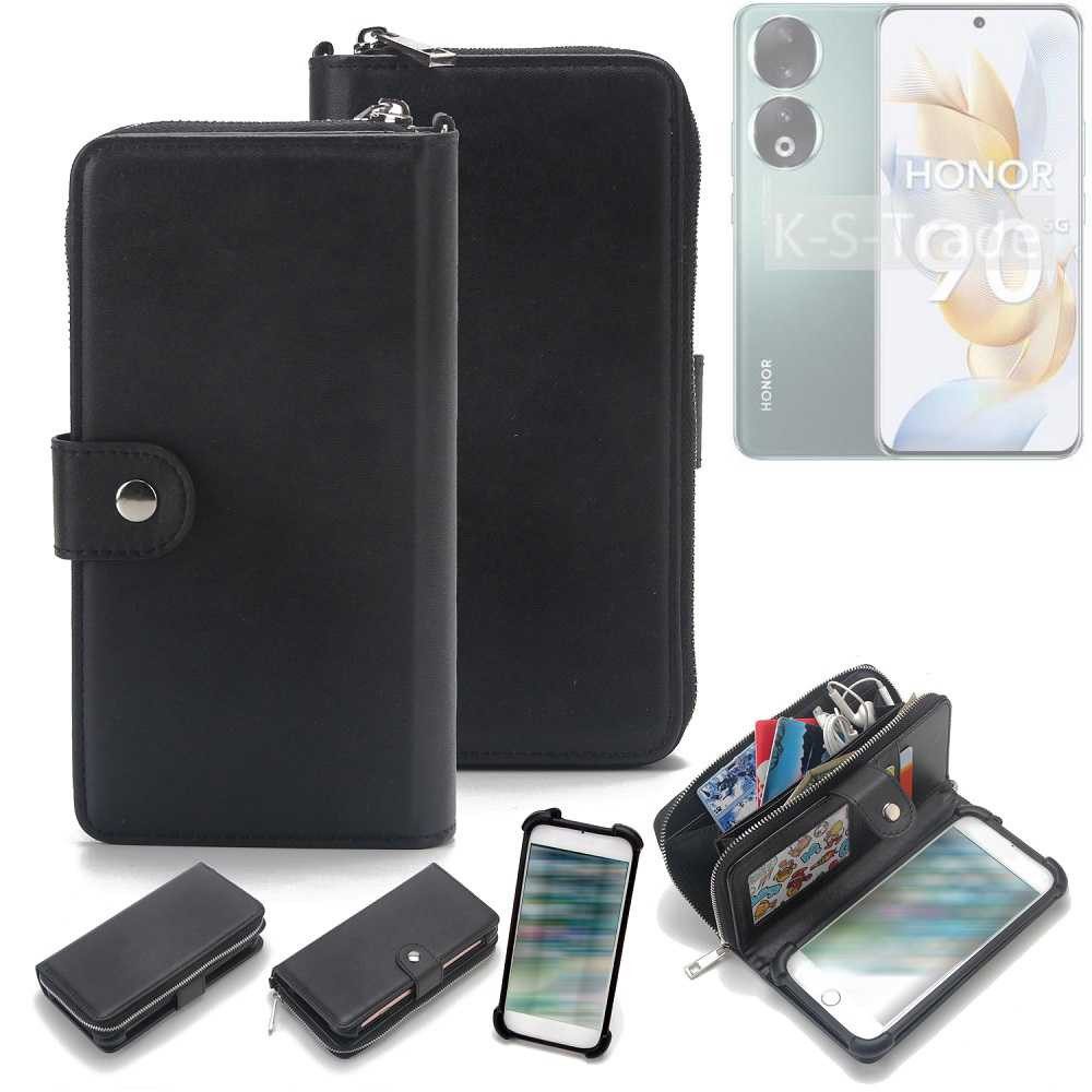 K-S-Trade Handyhülle für Honor 90, 2in1 Handyhülle Schutzhülle & Portemonnee Cover Handy Hülle