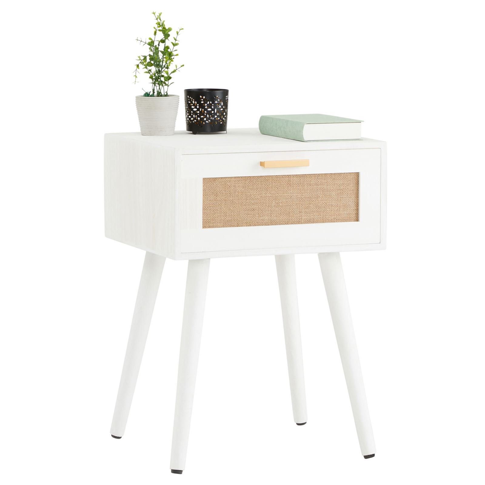 CARO-Möbel Nachtkommode KIRAN, Nachttisch Nachtschrank Beistelltisch mit 1 Schublade im Boho Style Ju
