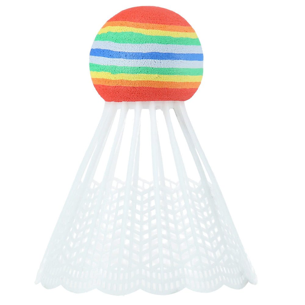Nils Badmintonball Federball Nylonbälle Freizeitsport (Spar-Set, 3-St., 65 mm gut sichtbar), Bunter Kopf, gut sichtbar, robuster Nylonkorb