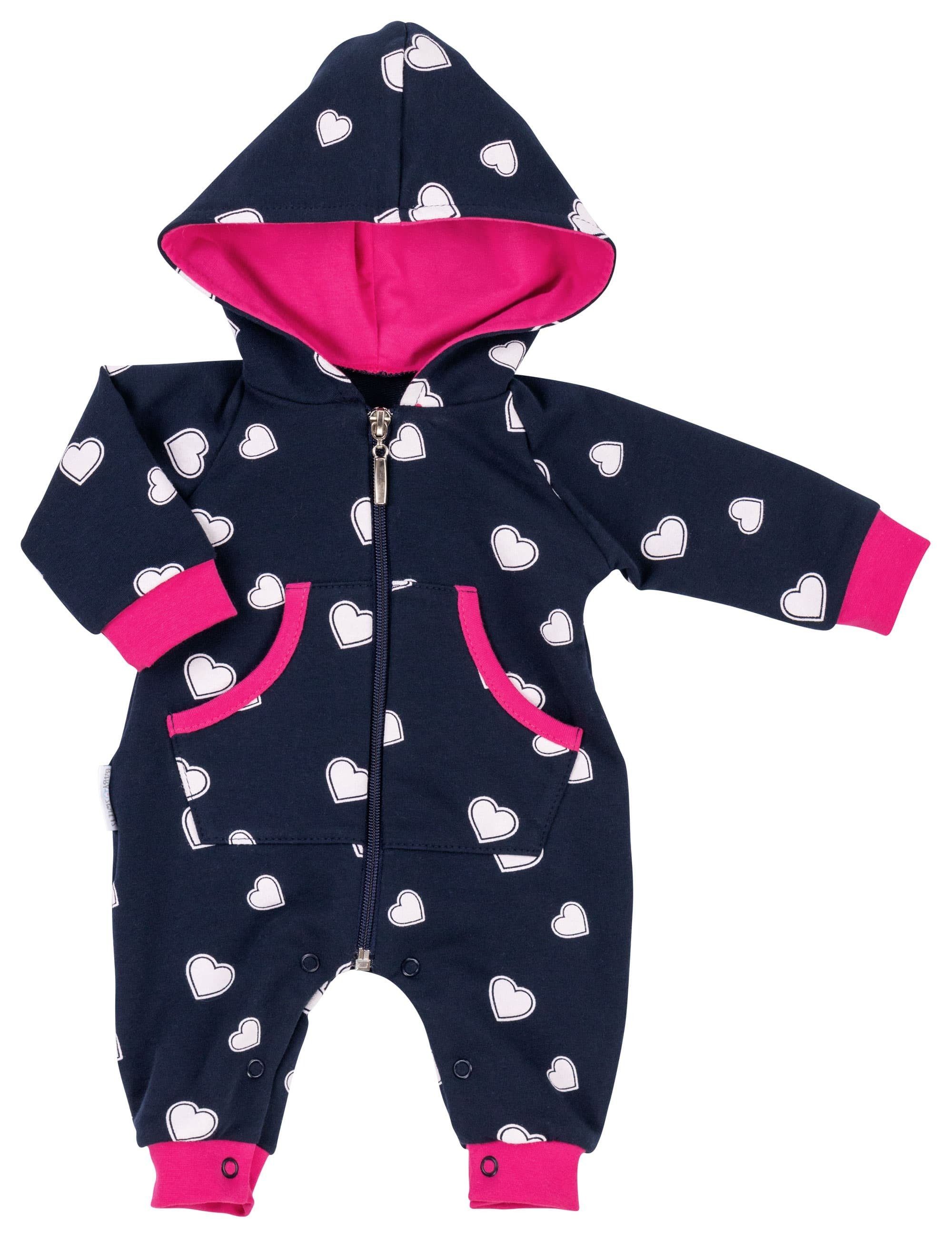 Baby Sweets Strampler, Overall Herz dunkelblau (1-tlg) pink Overall