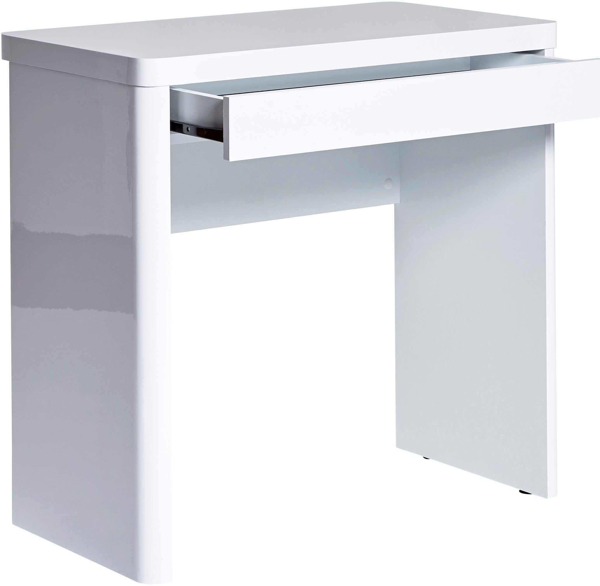 Jahnke Schreibtisch CU-LIBRE Weiß Hochglanz | Hochglanz | Weiß Konsolentisch Weiß 80, Hochglanz Schreib-oder