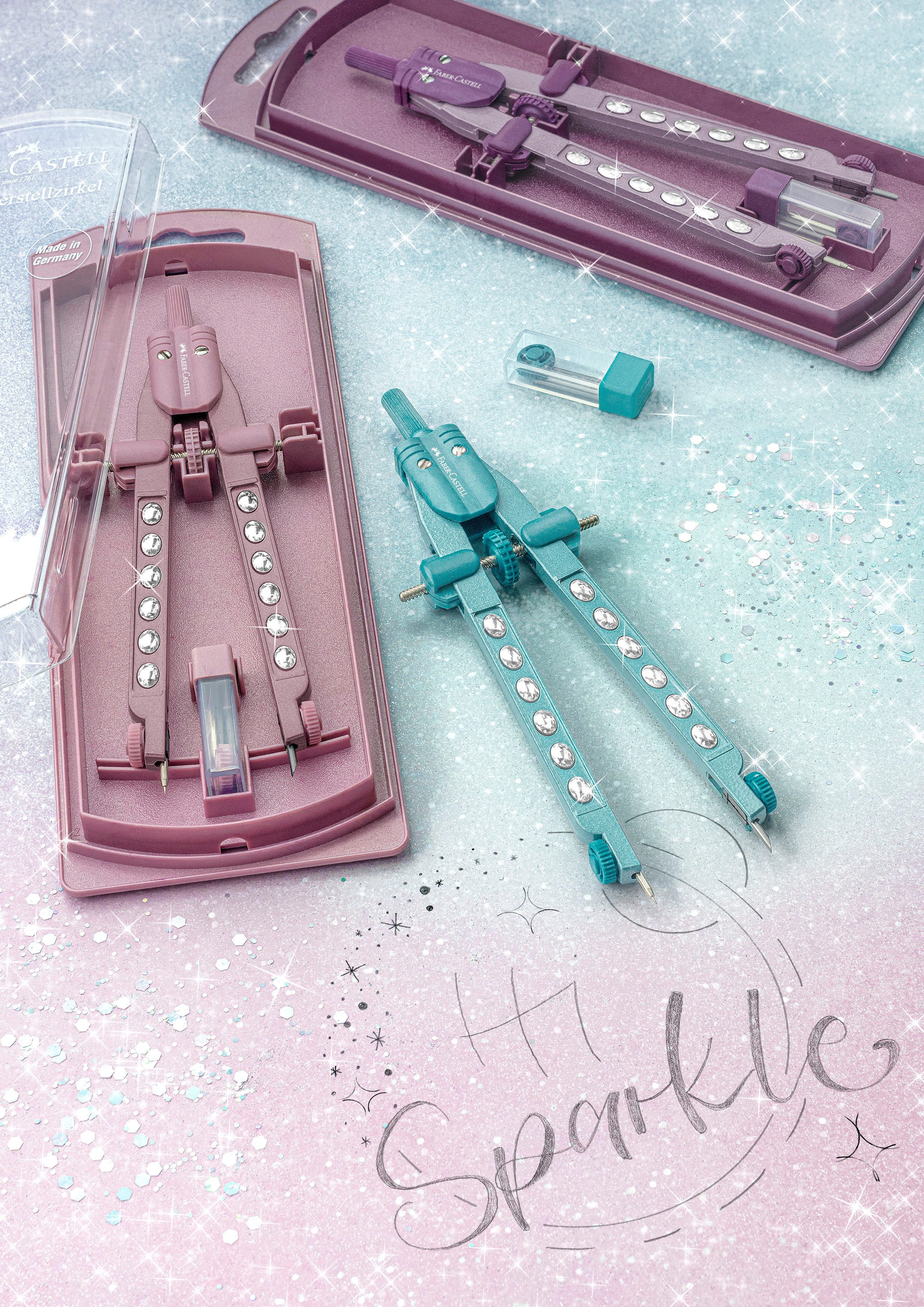 Faber-Castell Zirkel Schnellverstellzirkel Factory Sparkle, Lieferung erfolgt farblich Variante nicht wählbar!