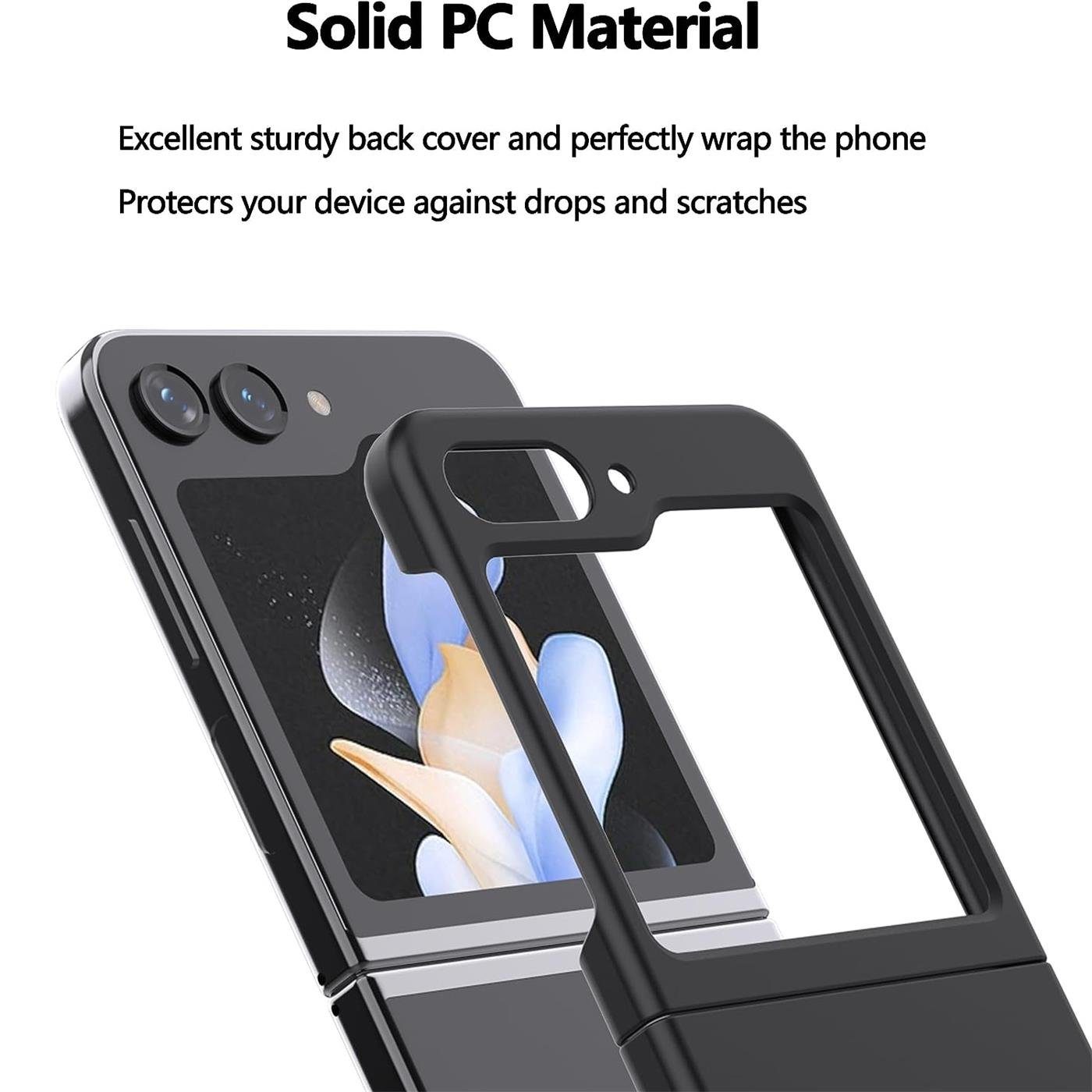 CoolGadget Handyhülle Black Series Handy Hülle für Samsung Galaxy Z Flip 5 6,7 Zoll, Edle Silikon Schlicht Robust Schutzhülle für Galaxy Z Flip 5 Hülle – Bild 4 von 5