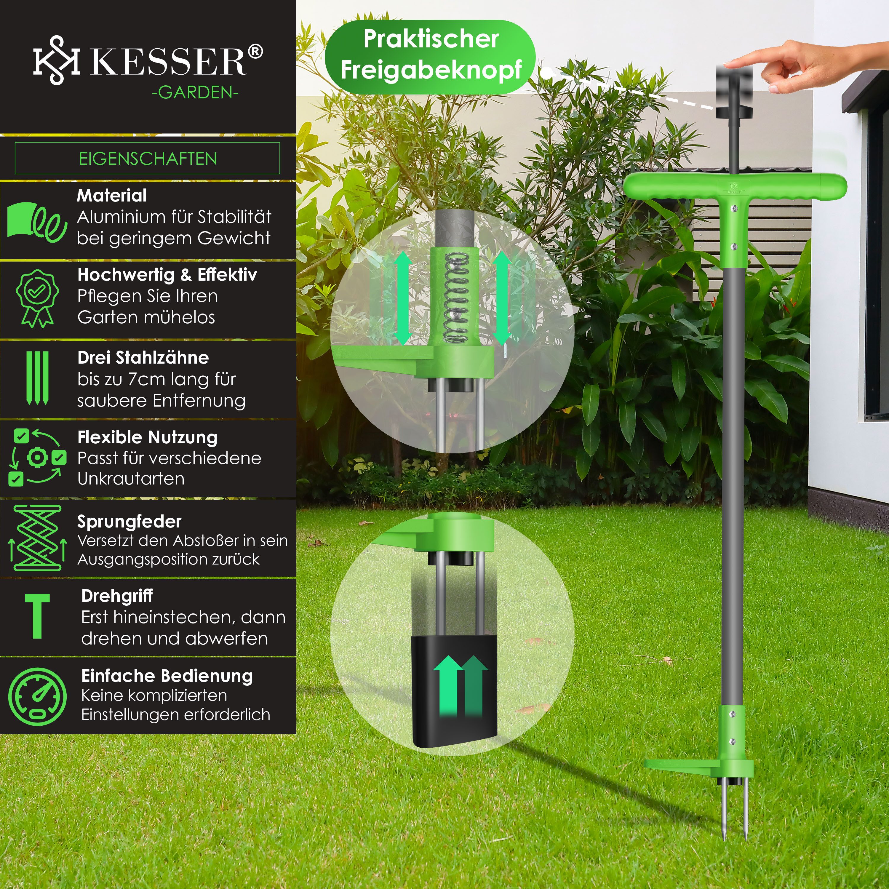 KESSER Gartenhacke, Unkrautstecher mit Stiel Unkrautentferner günstig online kaufen