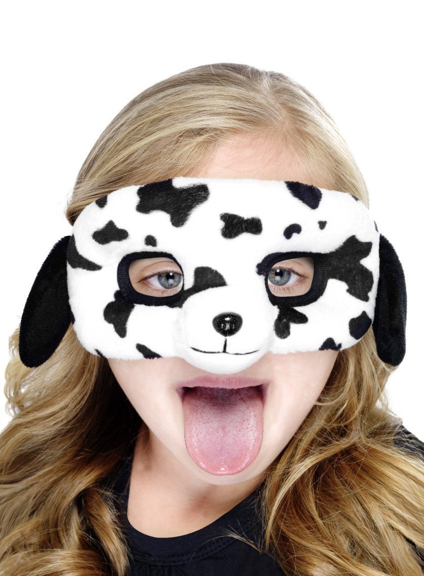 Smiffys Verkleidungsmaske Kinder Kuschelmaske Dalmatiner, Plüschige Kindermaske mit tierisch süßem Motiv