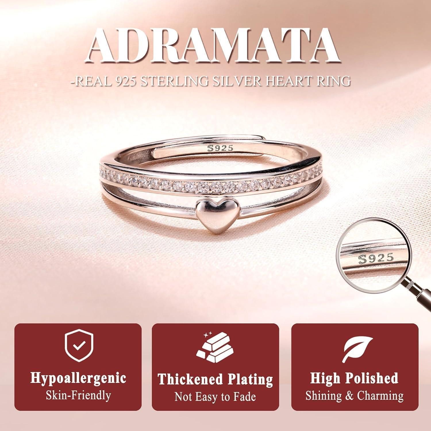 LuxusKollektion Schmuckset Ring Damen Verstellbar Herzring Verlobungsring 9 günstig online kaufen