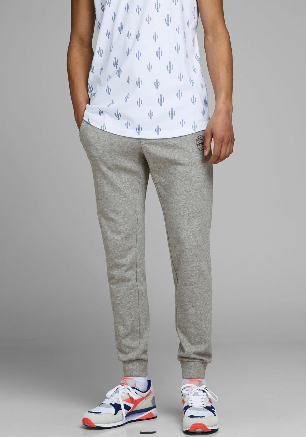 & Pants Sweat Melange Grey Light Shark Jogginghose Gordon Jack Jones