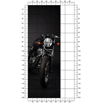 wandmotiv24 Türtapete schwarzes Motorrad, Naked Bike, Studio, glatt, Fototapete, Wandtapete, Motivtapete, matt, selbstklebende Dekorfolie