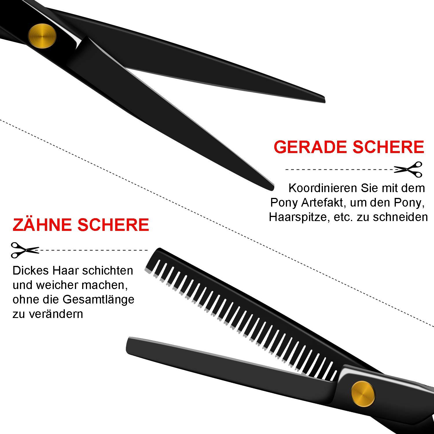 Haarschere Professionelle 11 Haiaveng Pcs Set, Haarschere Haarschneideschere Kit, (set)