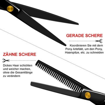 HYTIREBY Haarschere 11 Pcs Haarschere Set, Professionelle Haarschneideschere Kit, (set)