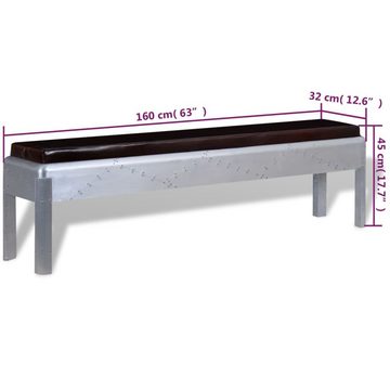 vidaXL Sitzbank Sitzbank im Retro-Industrie-Design Echtleder 160 x 32 x 45 cm