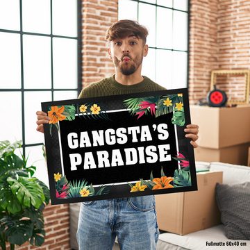 Fußmatte Gangsta's Paradise Fußmatte mit Blumen Motiv Tropic Gangster Wohnung, speecheese
