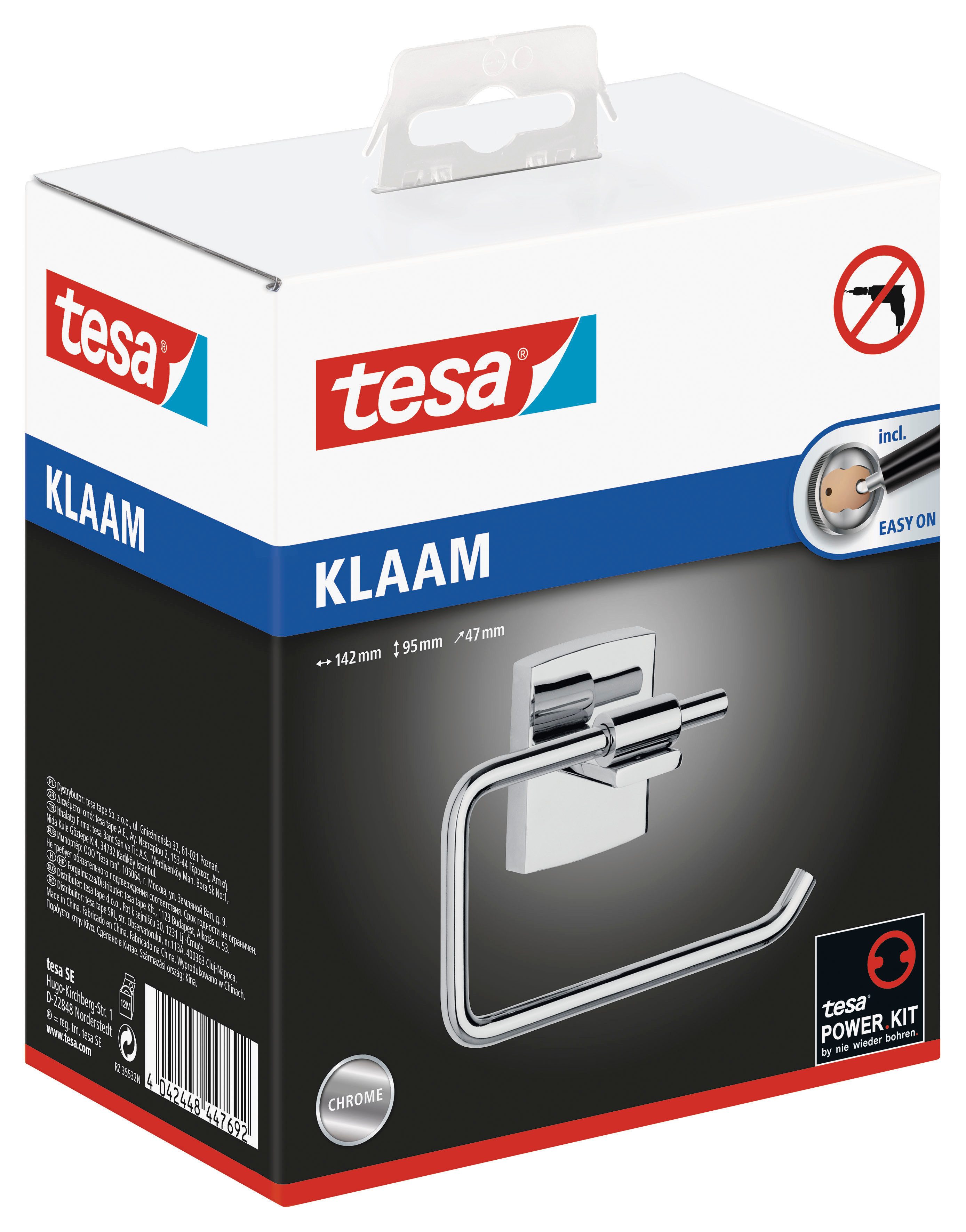 tesa Toilettenpapierhalter Toilettenpapierhalter 1x tesa klaam Toilettenpapierhalter (Packung, KLAAM)