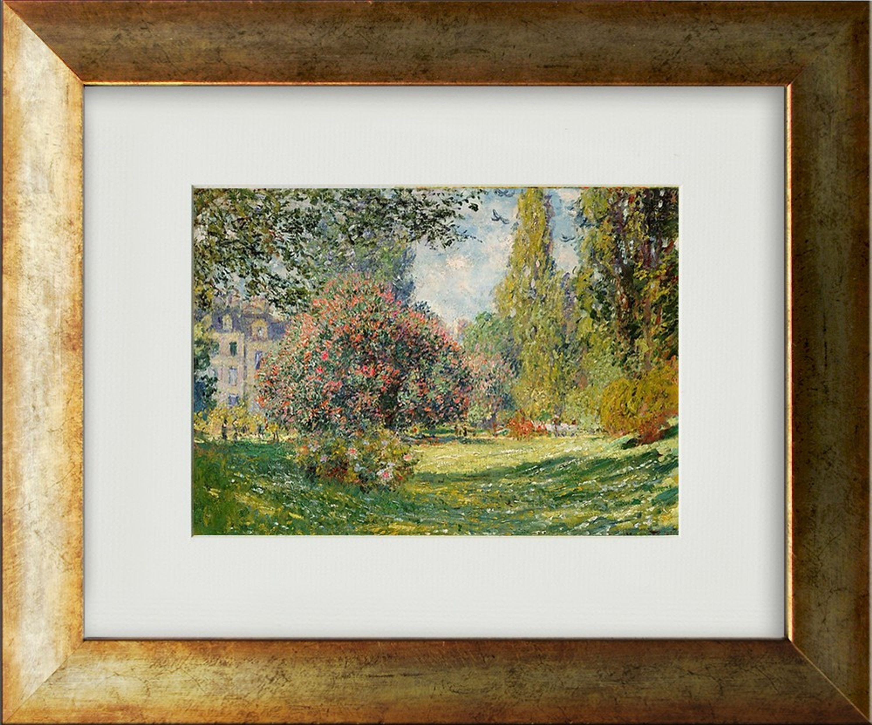 artissimo Bild mit Rahmen gerahmter Kunstdruck 30x35 cm / klassisches Gemälde, Claude Monet: Il Parco Monceau