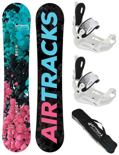 Airtracks Snowboard »Damen Snowboard Set Polygonal«, Snowboard Polygonal + Bindung Master W + SB Bag / 138 144 148 154 cm