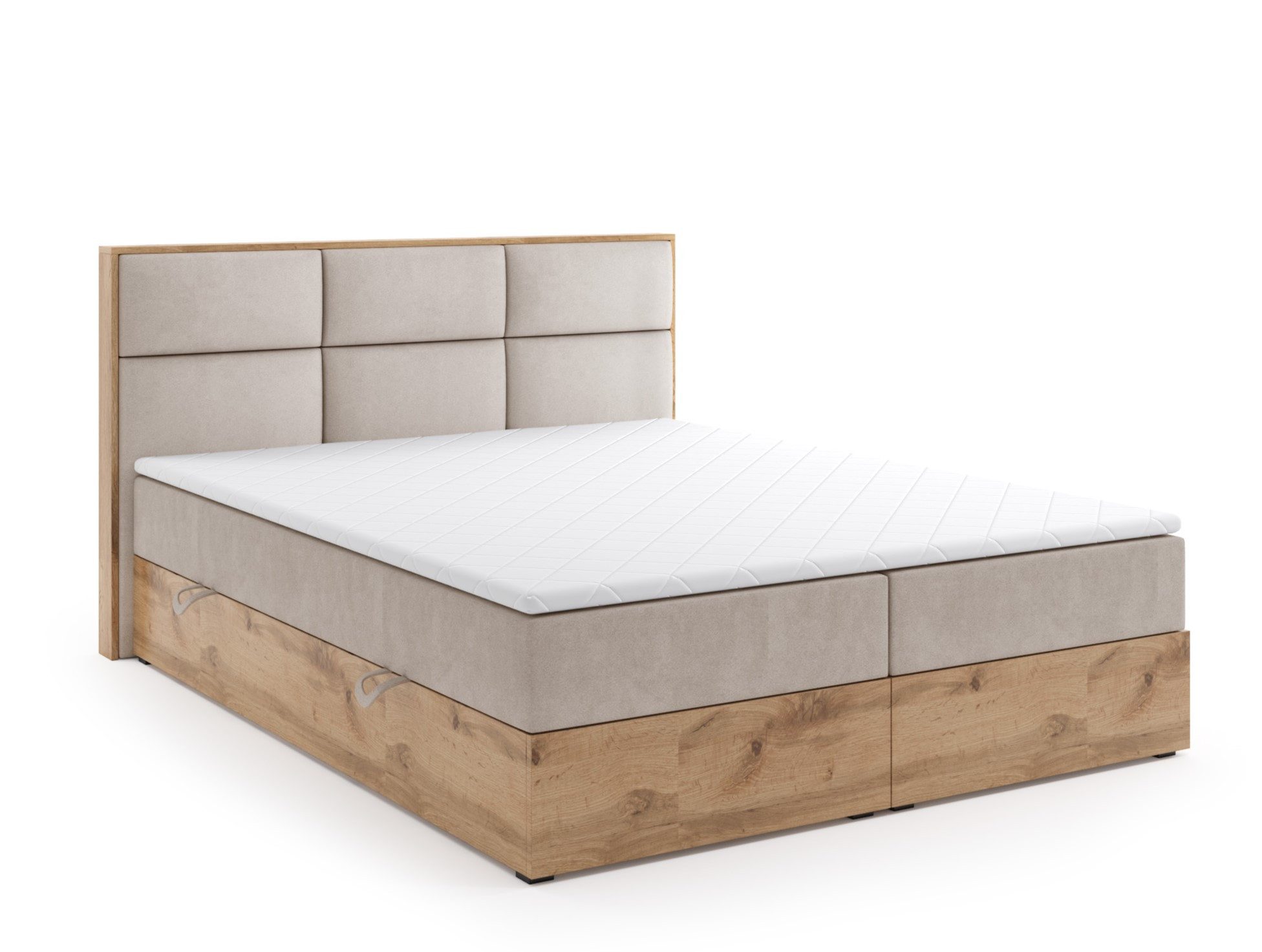 Labett Boxspringbett aus Holz im Loft-Stil günstig online kaufen