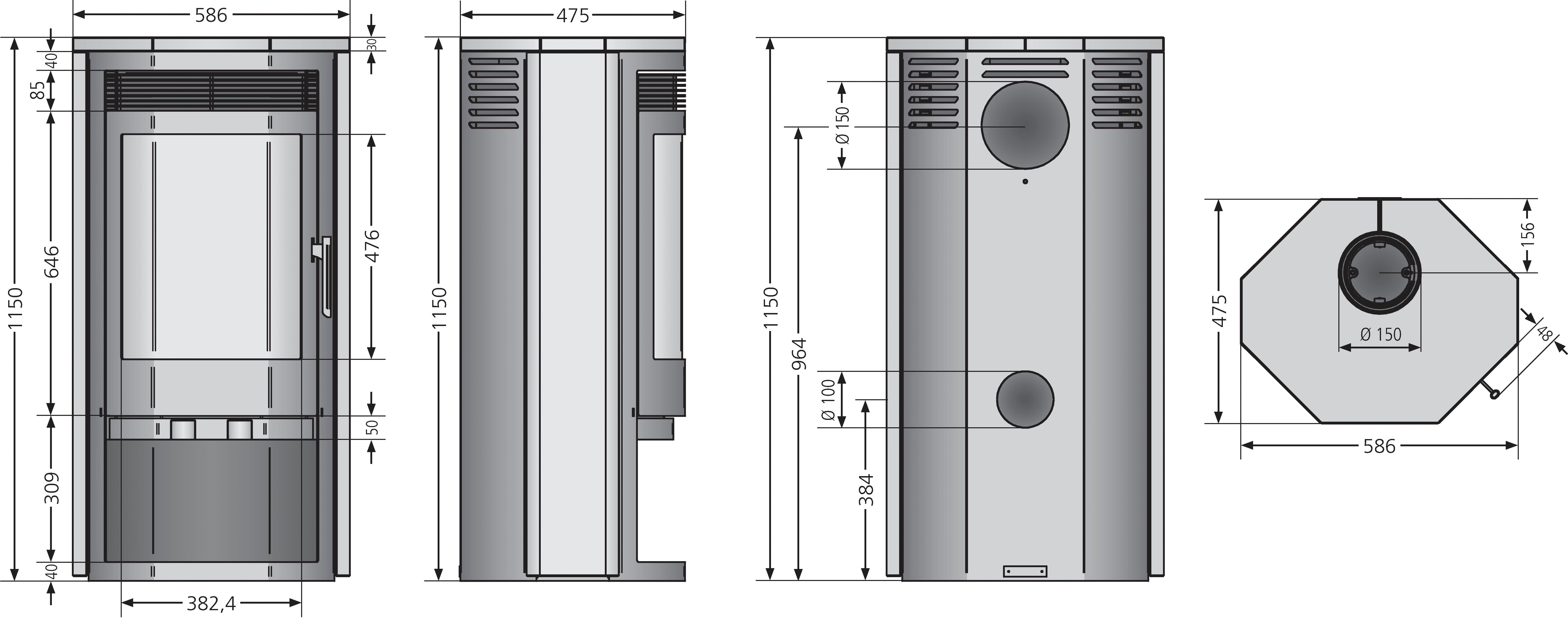 JUSTUS Kaminofen Usedom 7, 7 kW, Zeitbrand günstig online kaufen