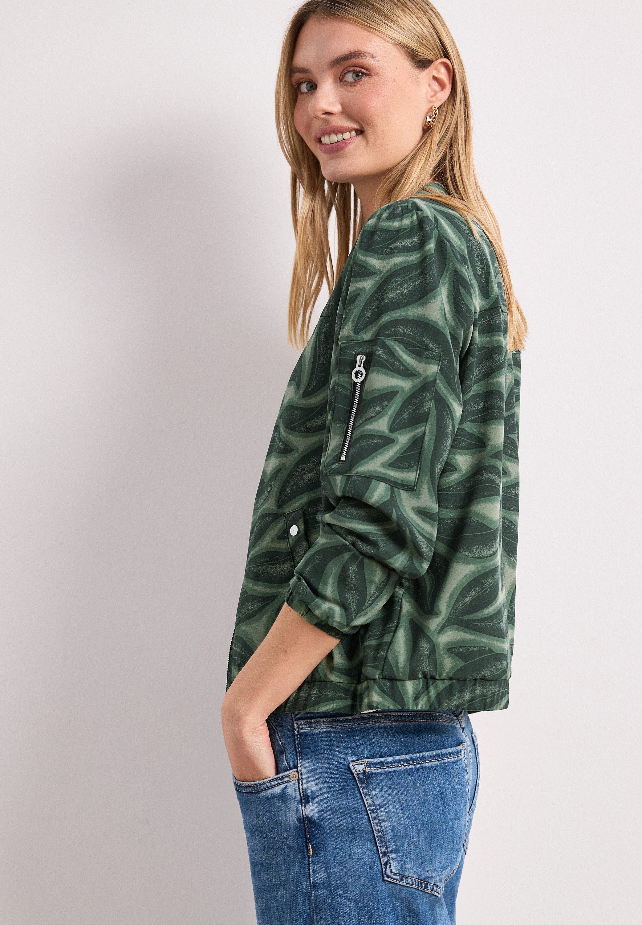 STREET ONE Blouson mit Zipper und Leomuster