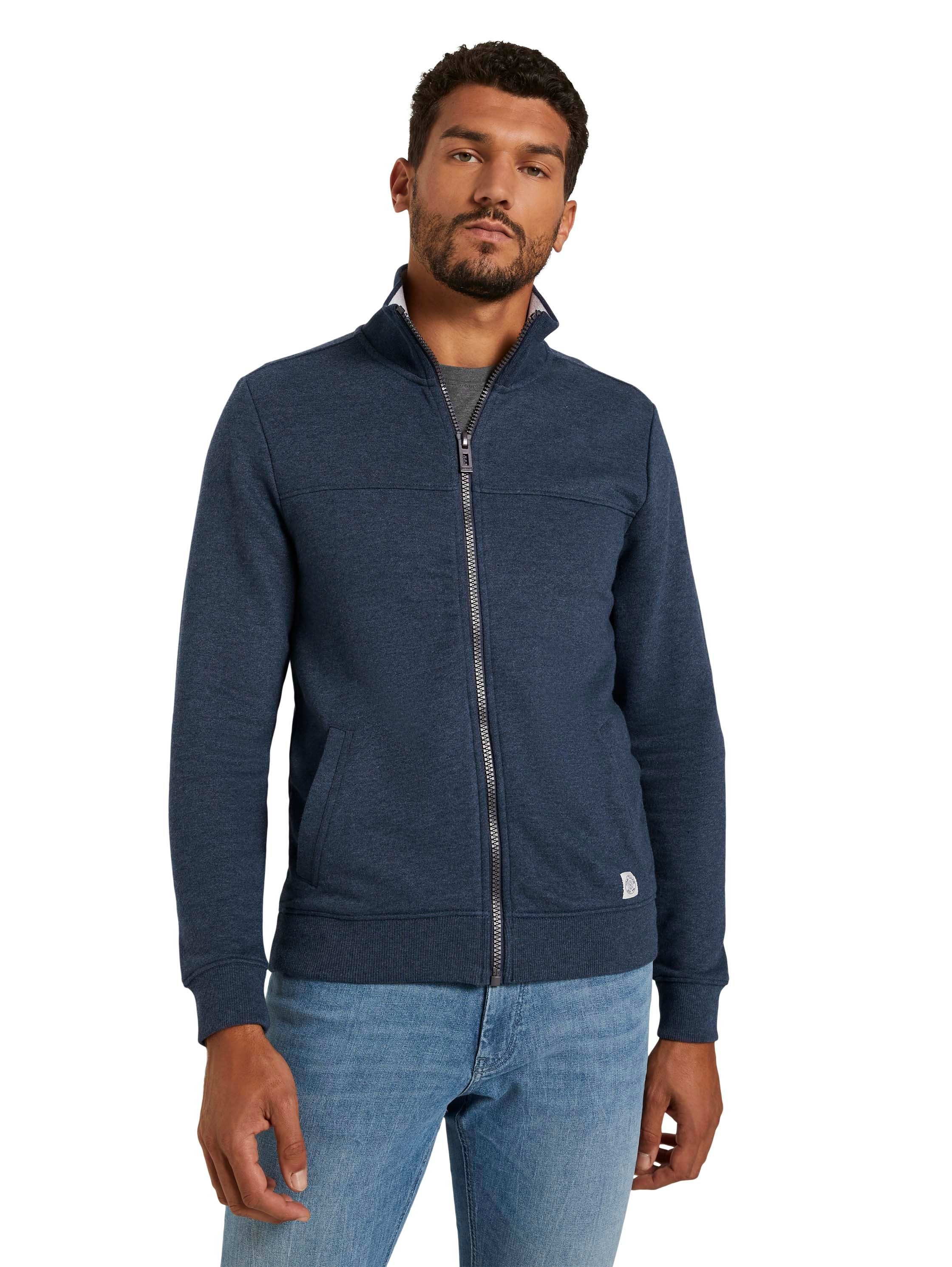 TOM TAILOR Sweatjacke mit halswärmendem Stehkragen