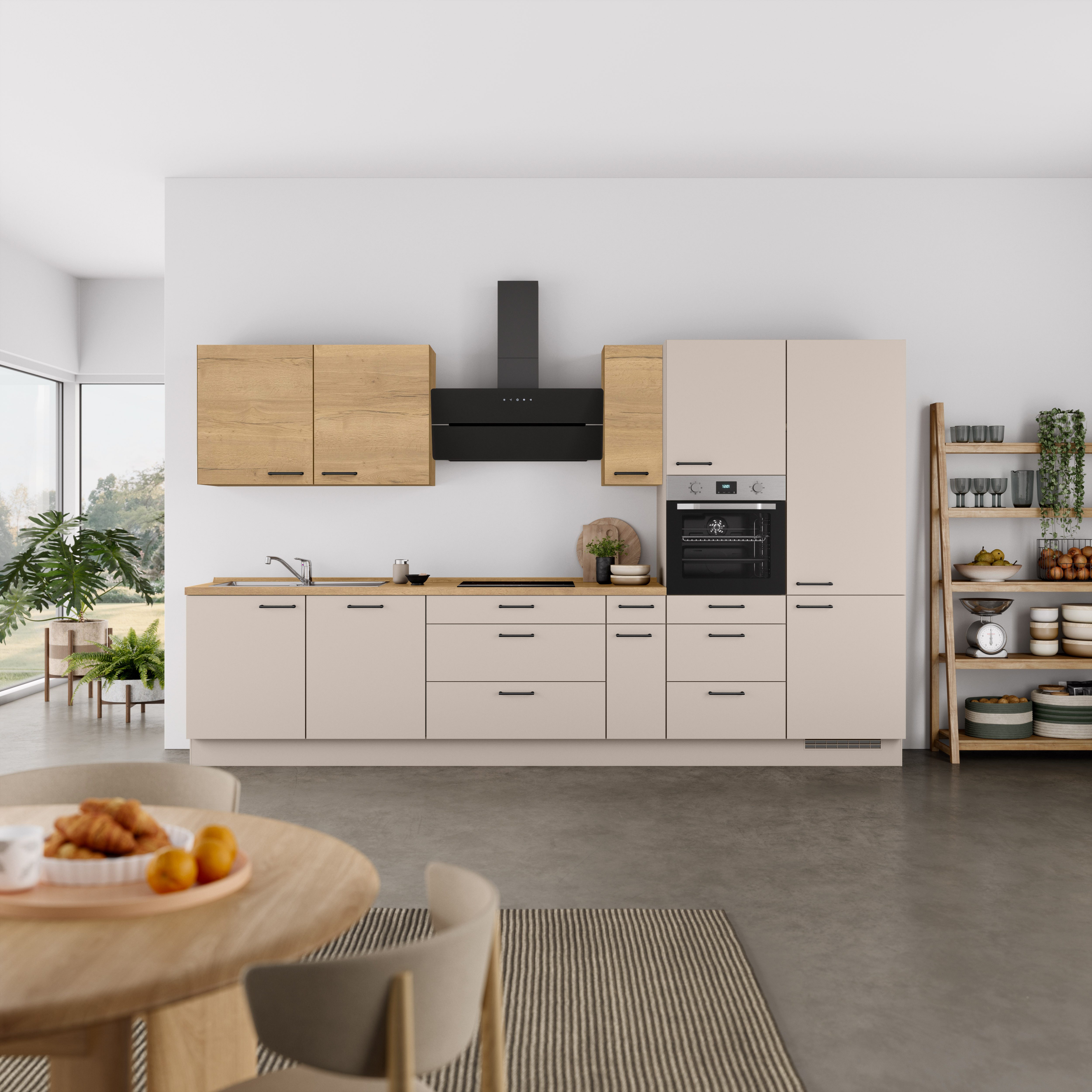 nobilia® Küchenzeile "MIAMI", NEU: individuell anpassbar mit gratis Profi-Beratung, vormontiert, Breite 360 cm, Ausrichtung wählbar, wahlw. mit E-Geräten