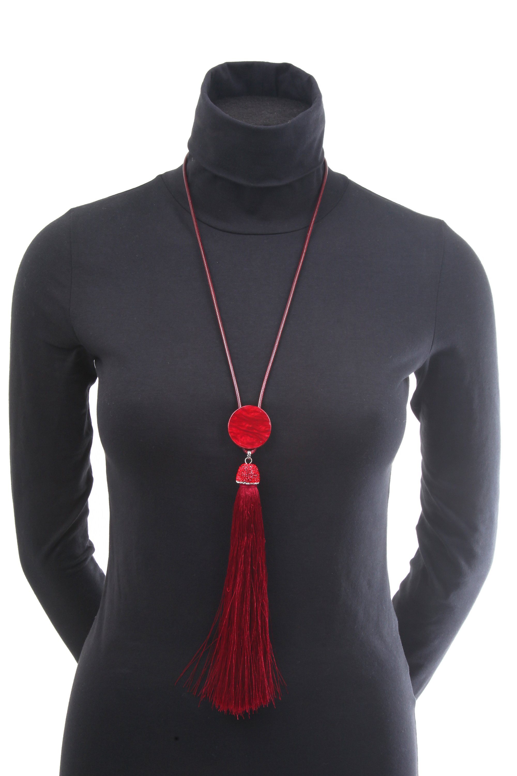 COLLEZIONE ALESSANDRO Lange Kette Pya, mit hochwertigem schimmernden Kunststoffelement