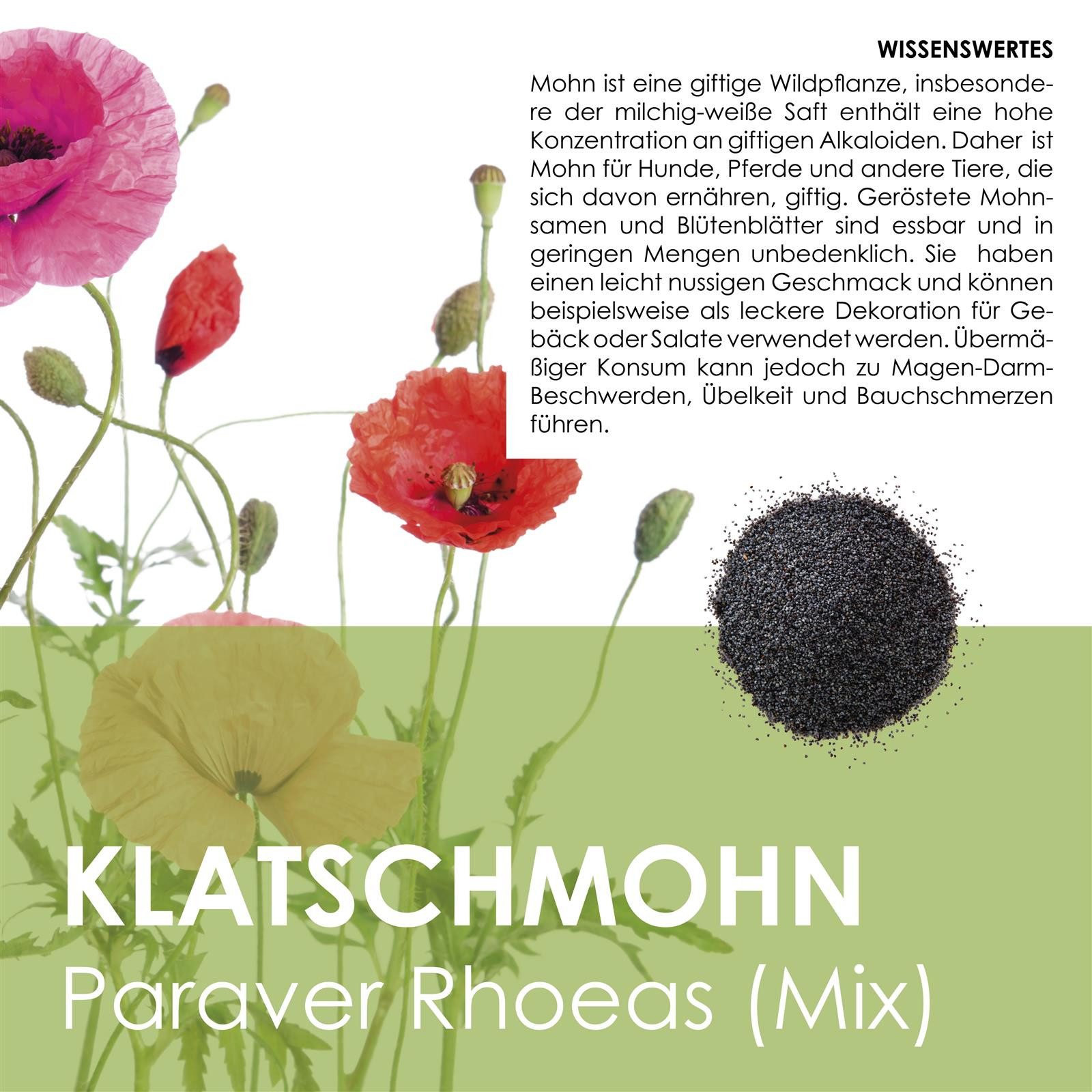 HappySeed Blumensamen Klatschmohn Samen - Papaver rhoeas (Mix), Klatschmohn – Bild 3 von 5
