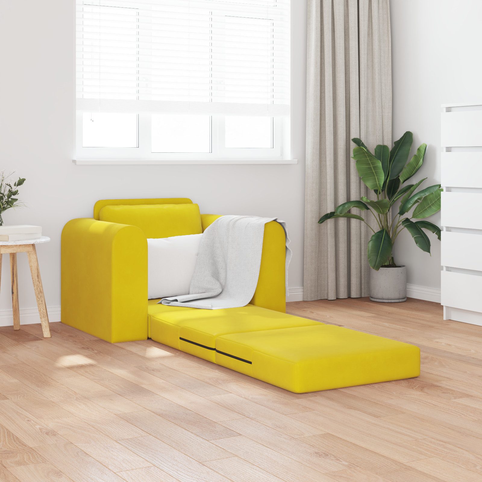 vidaXL Sofa Fußboden Sofabett 2-in-1 Gelb günstig online kaufen