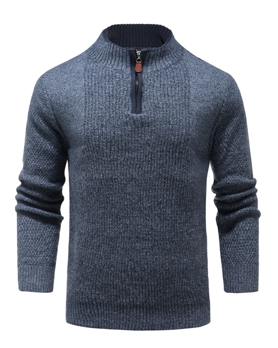 Allthemen Strickpullover mit Reißverschluss Troyer Zip Herren casual Stehkr günstig online kaufen