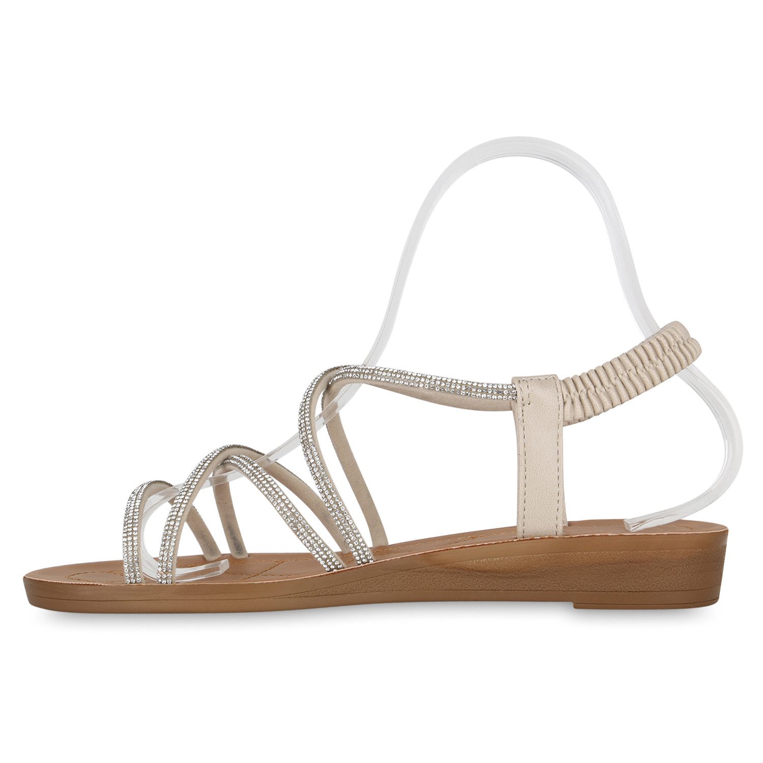 VAN HILL 840963 Riemchensandale Damen Riemchensandalen Sandalen Leder-Optik günstig online kaufen