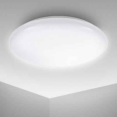 B.K.Licht LED Deckenleuchte BK_DB1181 LED Deckenlampe, Ø27,8cm, Neutralweißes Licht, Weiß, LED fest integriert, Neutralweiß, 12W, 4.000K, 1.200Lm, IP20, Küchenlampe