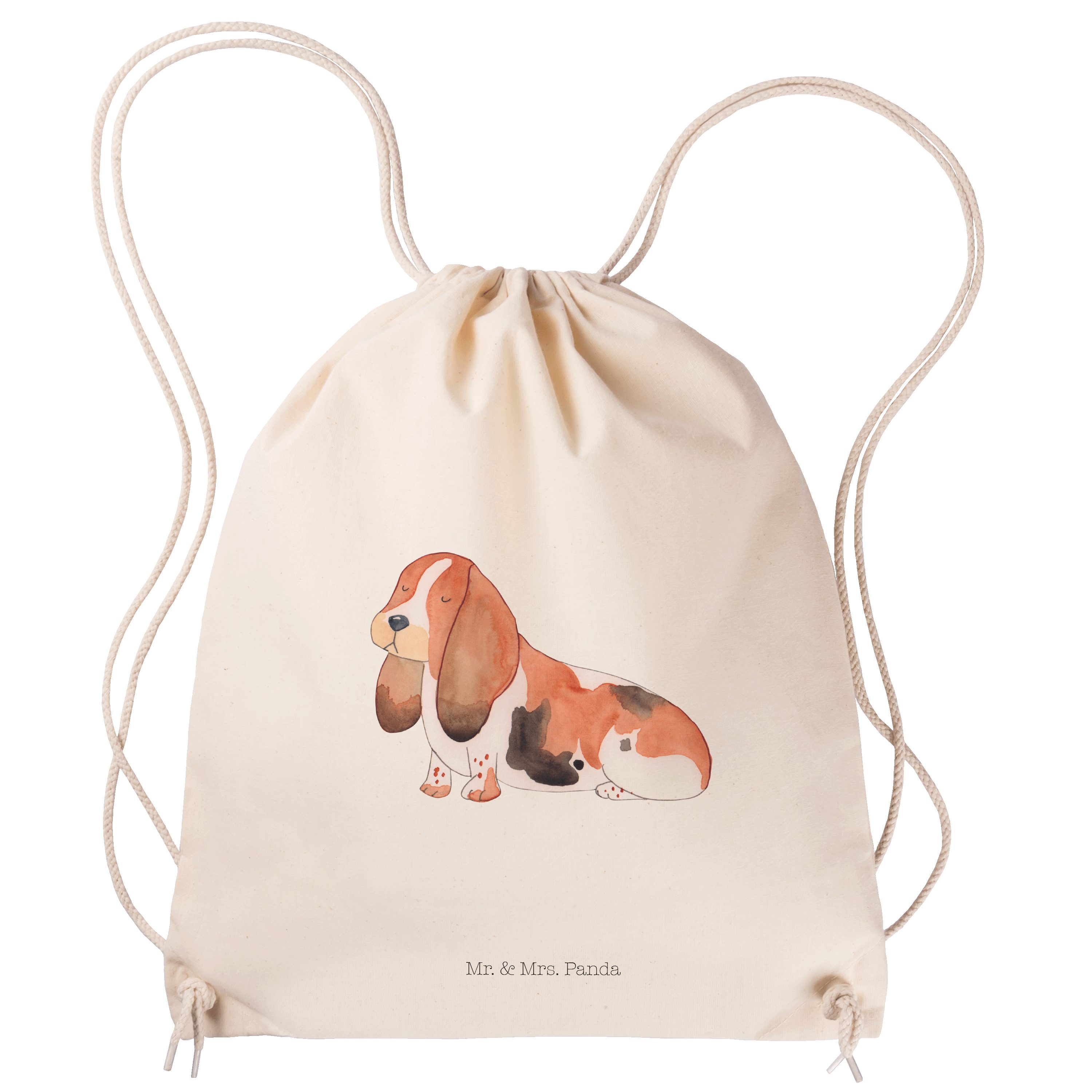 Mr. & Mrs. Panda Sporttasche Hund Basset Hound - Transparent - Geschenk, Turnbeutel, Tasche, Hunde (1-tlg)
