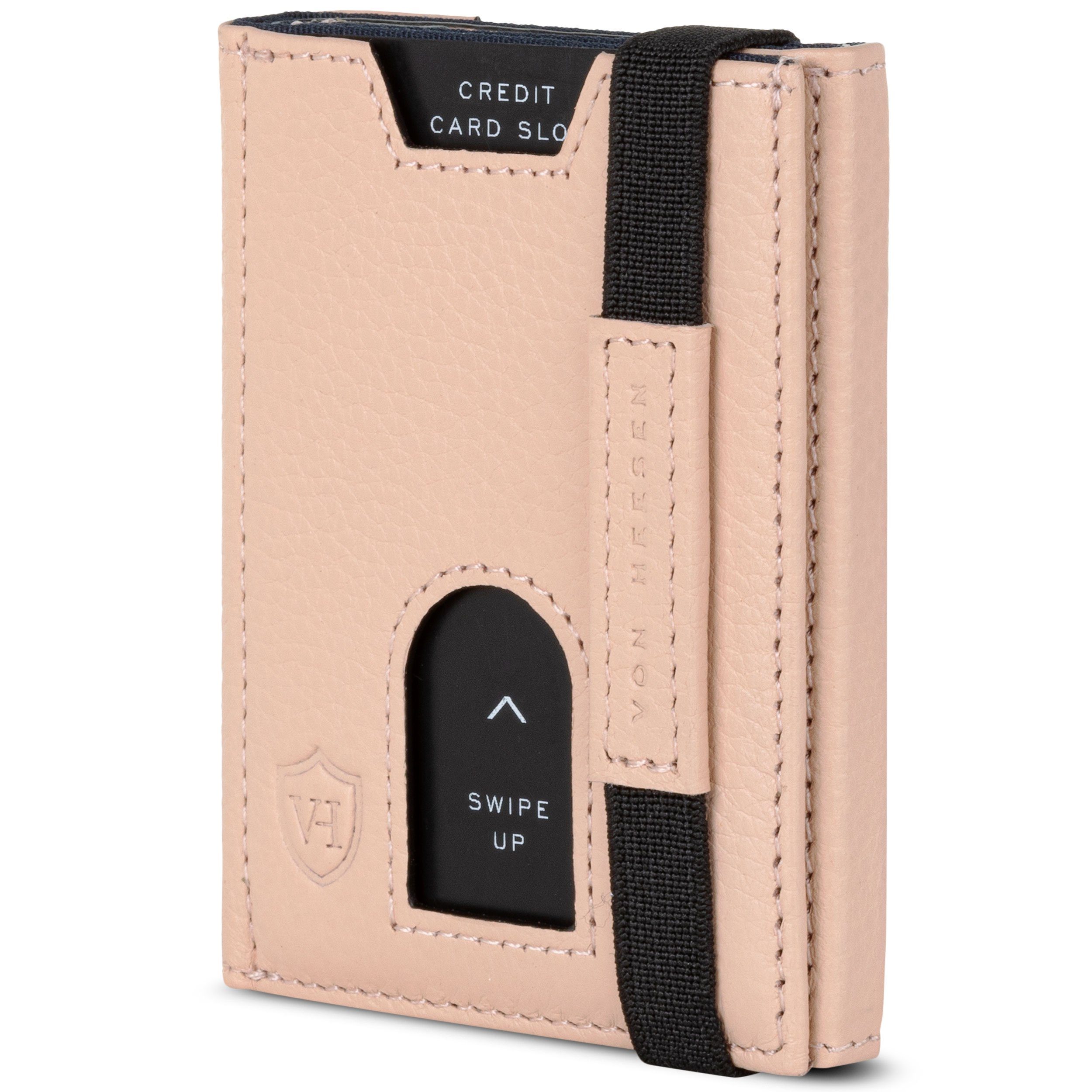 VON HEESEN Geldbörse Whizz Wallet mit RFID-Schutz, 5 Kartenfächer und Mini-Münzfach (Rose), Slim Wallet Geldbeutel Portemonnaie inkl. RFID-Schutz & Geschenkbox