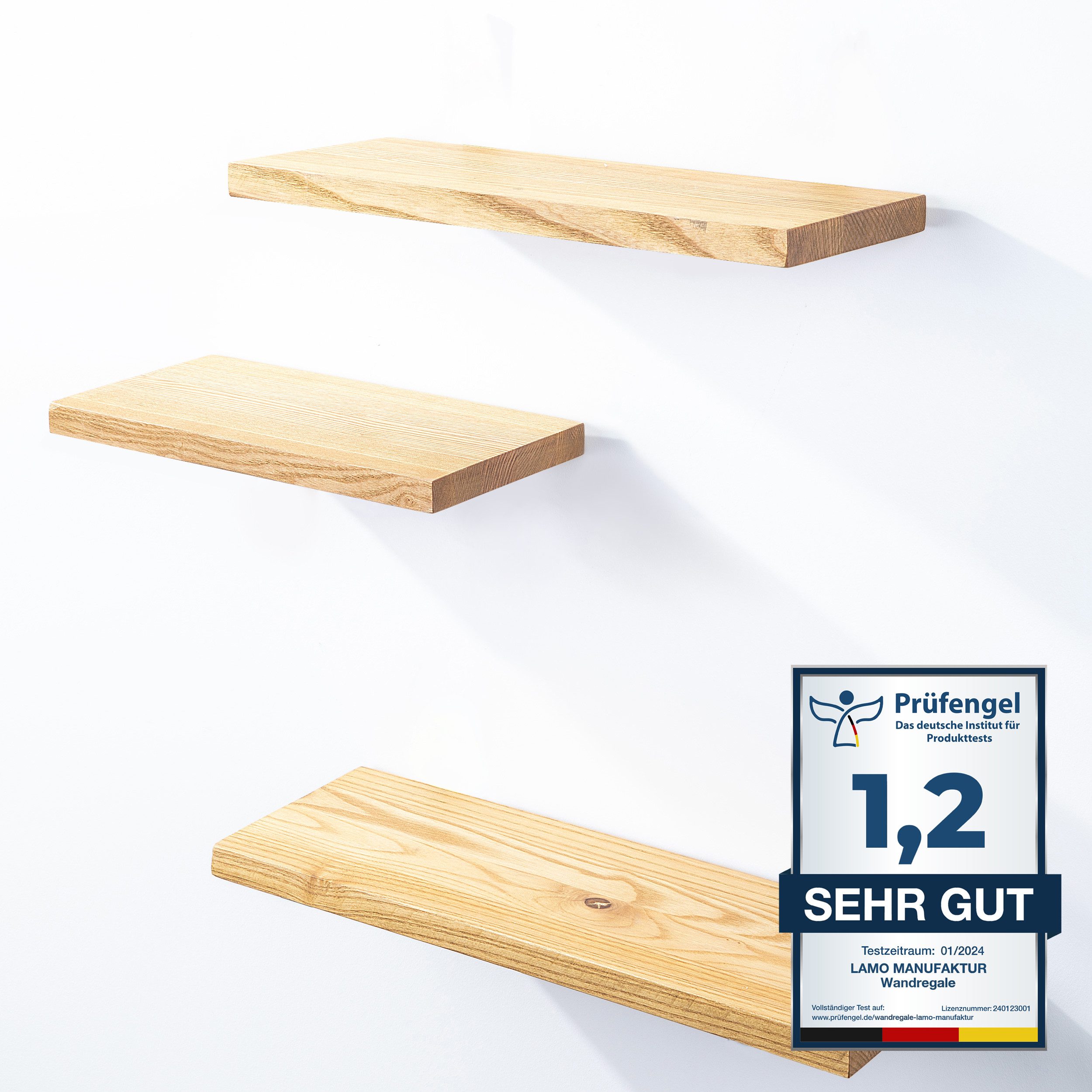 LAMO Manufaktur Wandregal LAMO Manufaktur 3 Stück Wandregal aus Holz 42/36/ günstig online kaufen