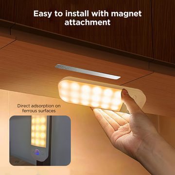 BlingBin LED Nachtlicht 2 Stück Schranklicht mit Bewegungsmelder Warmweiß, USB Aufladbar, LED fest integriert, Warmweiß, Nachtlampe Kinder für Badezimmer/Gang/Treppe/Garage