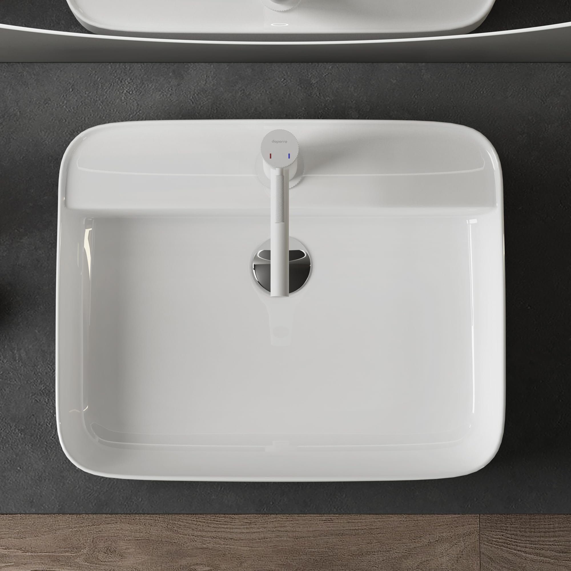 doporro Waschbecken Aufsatzwaschbecken Gäste WC Handwaschbecken Keramik Waschtisch Br107 – Bild 4 von 5