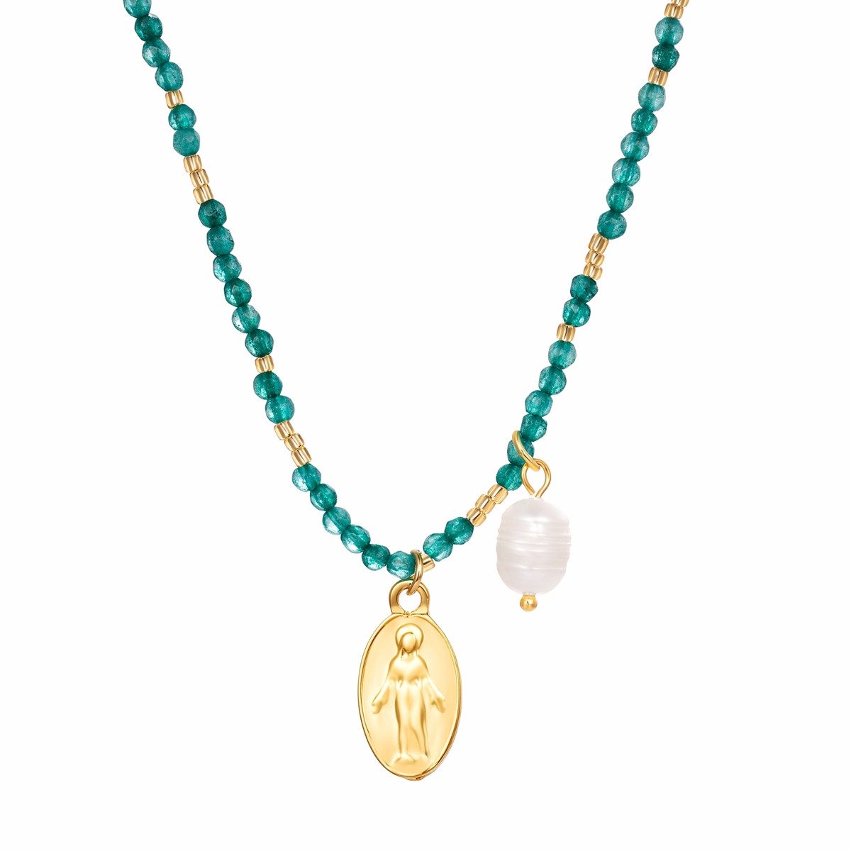 Perlenkette gelbgold