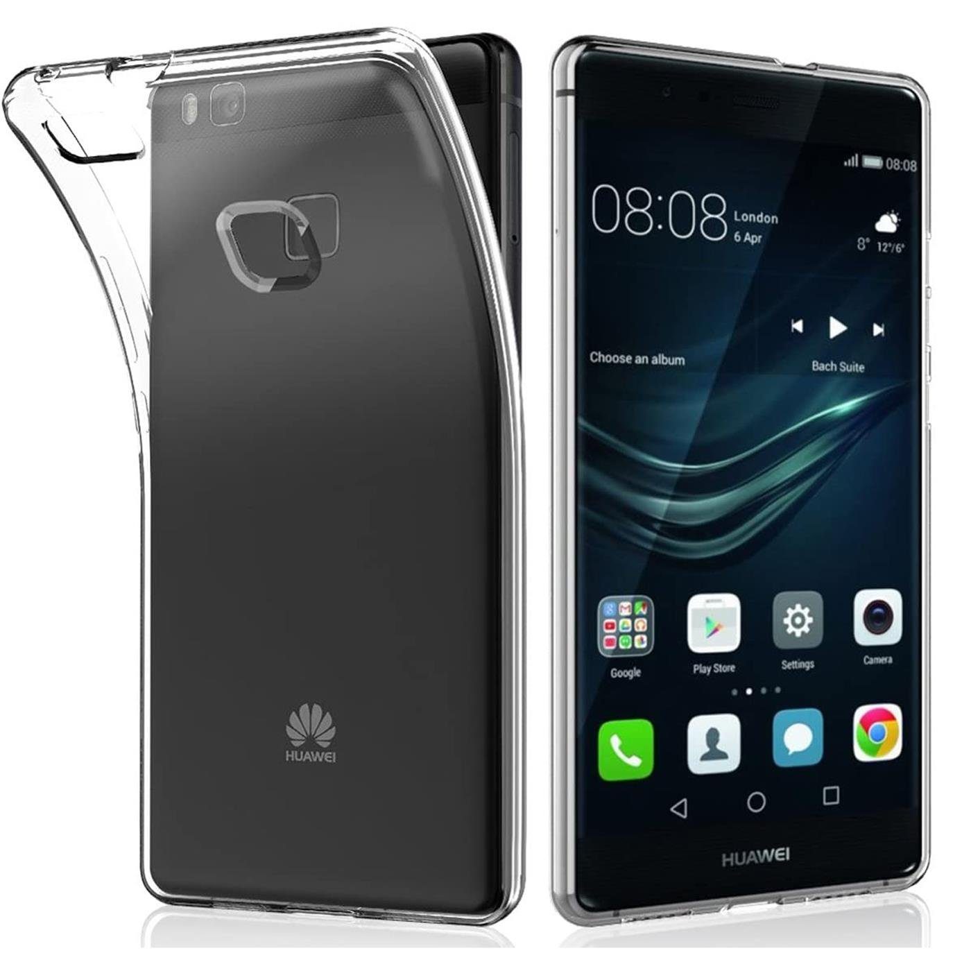 CoolGadget Handyhülle Silikon Handy Hülle Slim für Huawei P9 Lite 5,2 Zoll, dünne TPU Schutzhülle Case in transparent / durchsichtig