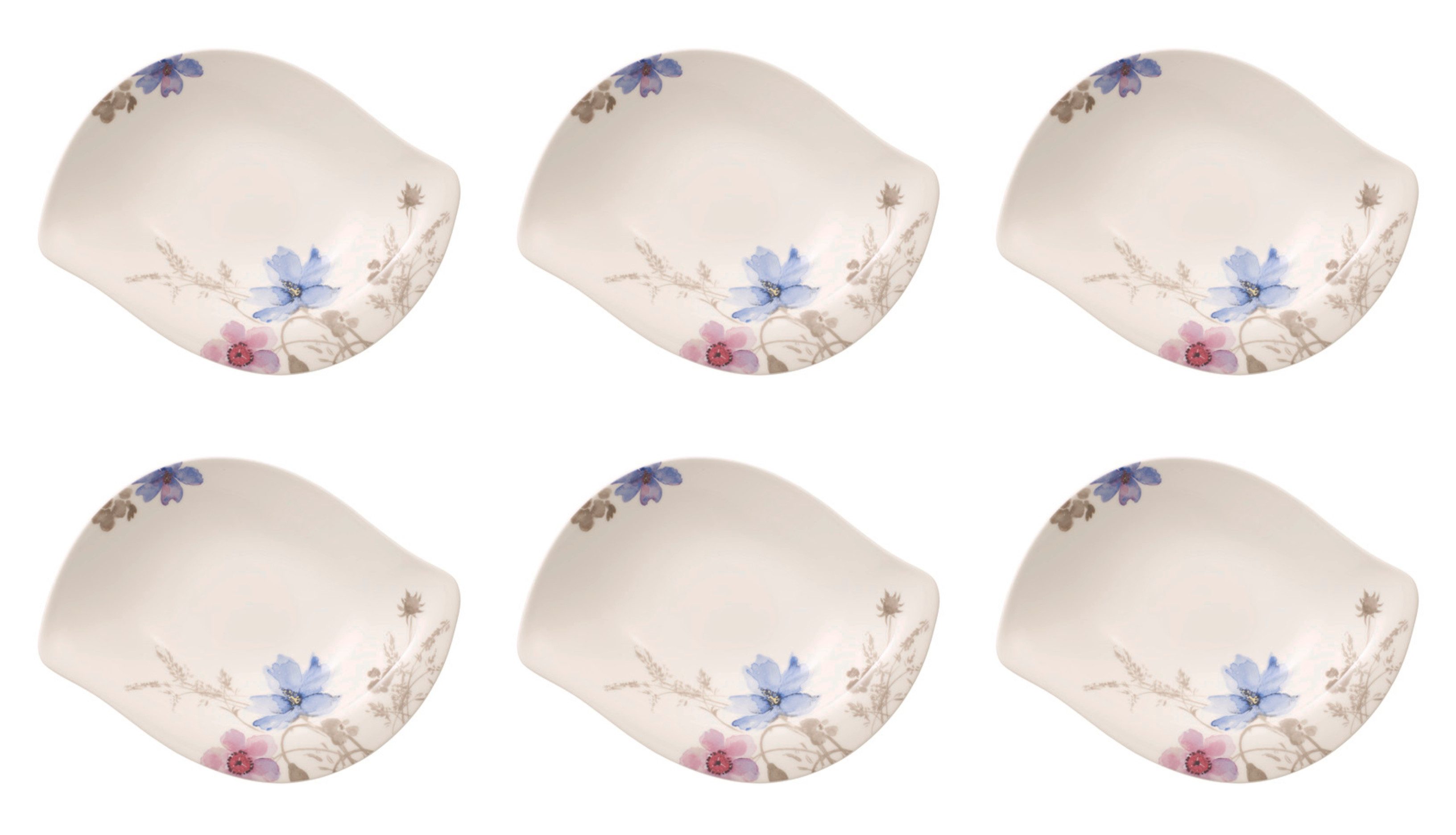 Villeroy & Boch Servierschale Mariefleur Gris, Porzellan, Spülmaschinengeeignet, Mehrfarbig, Blumen, H: 6cm
