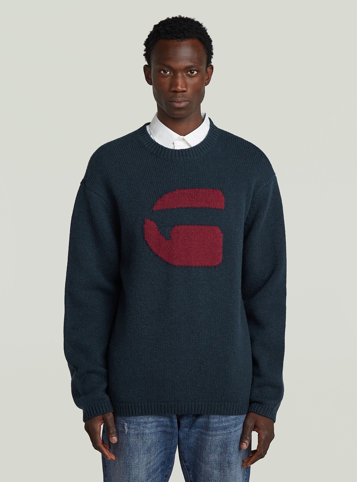 G-STAR Longpullover G Logo Relaxed Knit Pullover