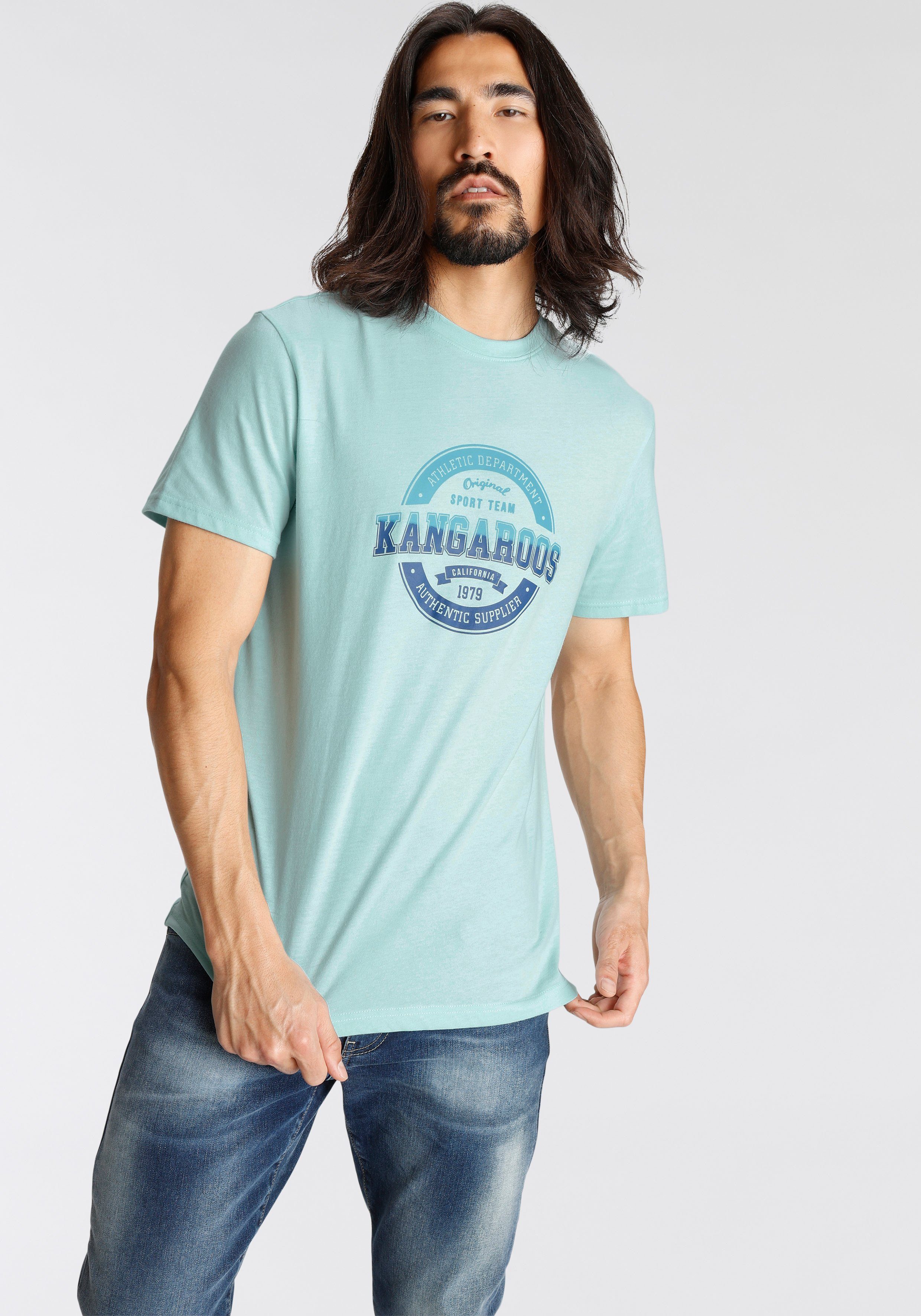 KangaROOS T-Shirt KangaROOS Türkis meliert