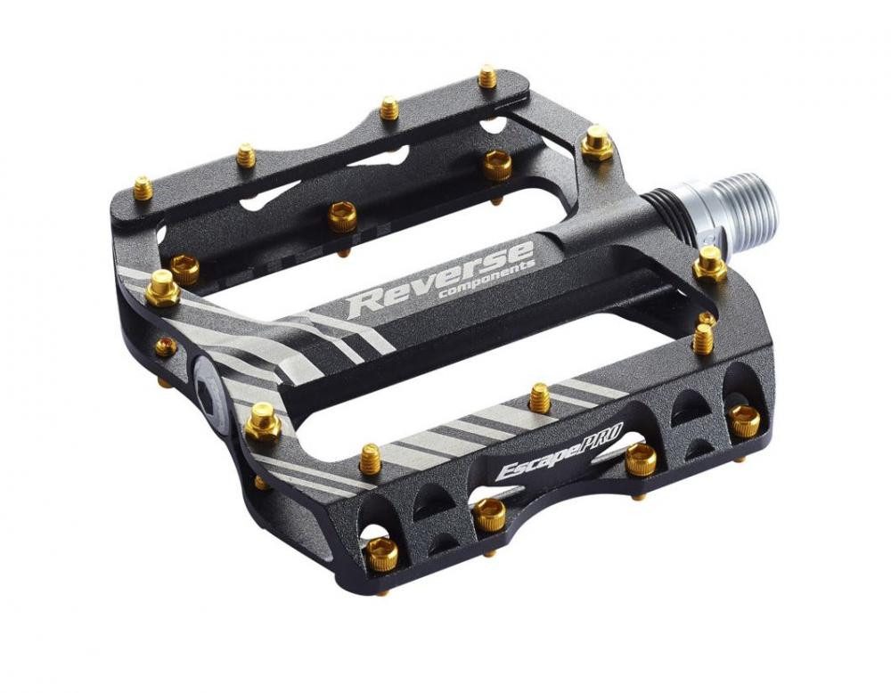 Reverse Plattformpedale Reverse Pedal MTB Escape Pro AL6061 Alu-Pinks schwarz/gold