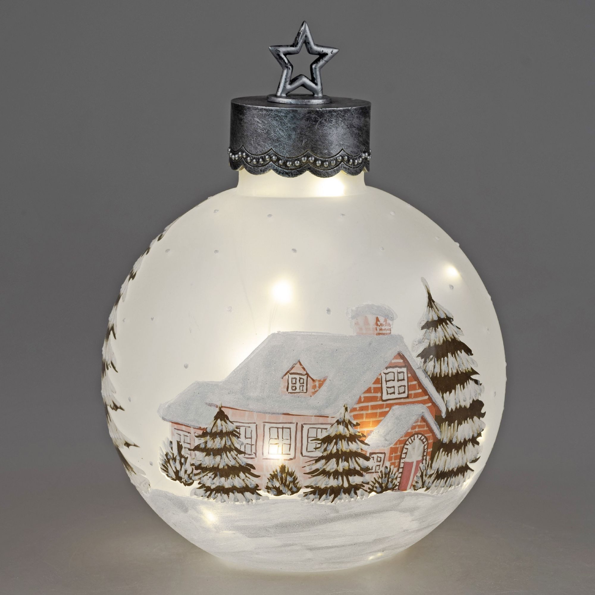 formano Dekofigur Winterlandschaft, Mit Timerfunktion, Weiß, Winterlandschaft, H: 34cm
