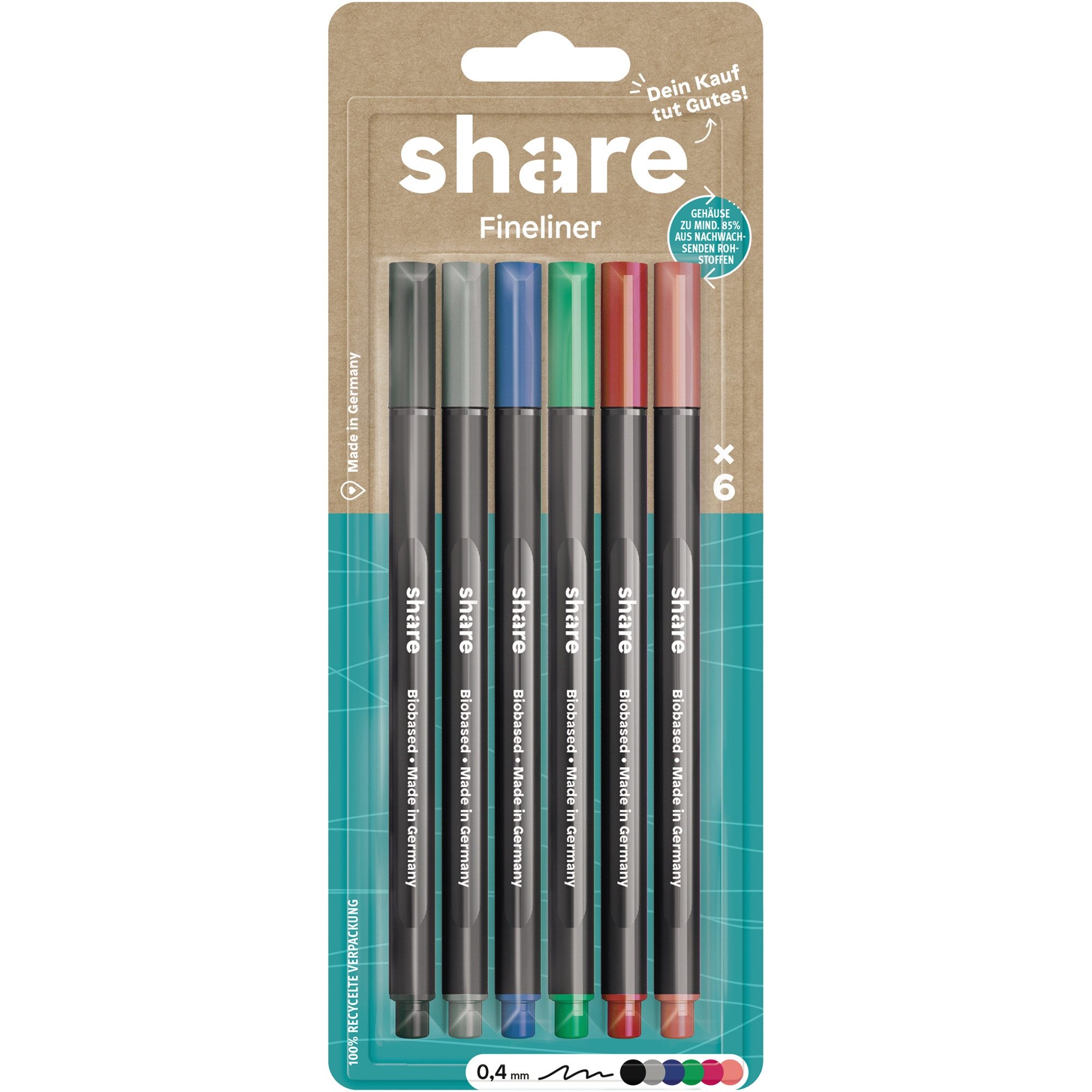 share Fineliner Fineliner Y-11-11-02 sortiert 6 Stück (10 Stück)