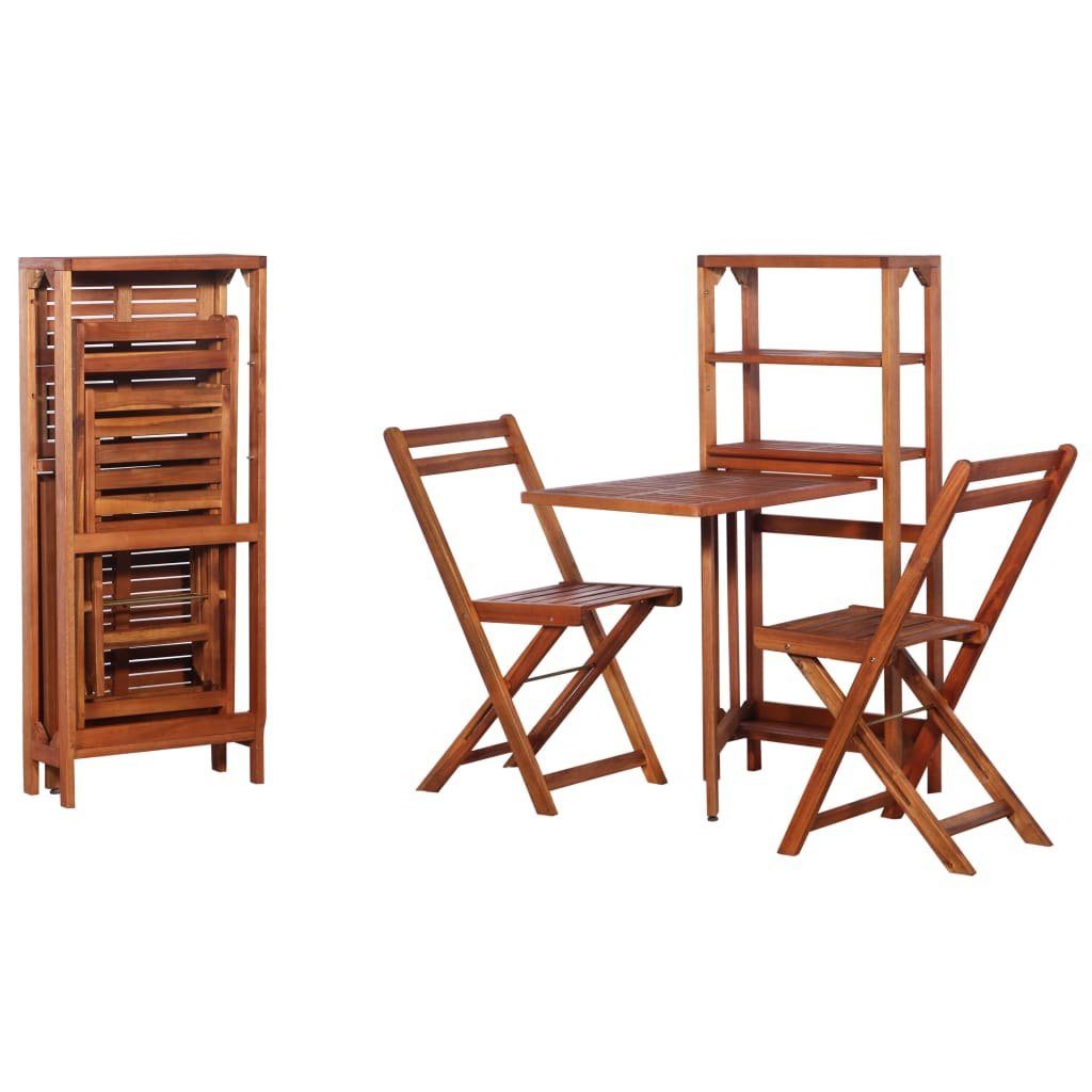 vidaXL Gartenlounge-Set 3-tlg. Bistro-Set Klappbar Massivholz Akazie, (3-tlg)