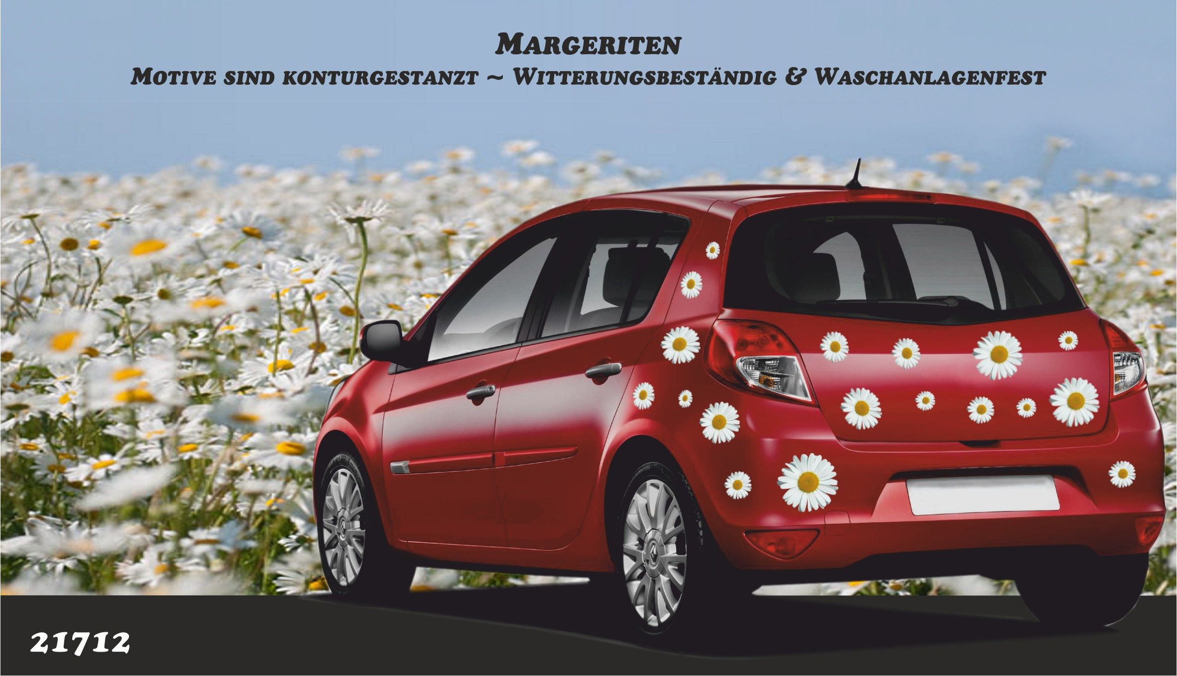 Hermann Schütz Aufkleber Aufkleber Margeritenblüten-Set 550 x 200 mm