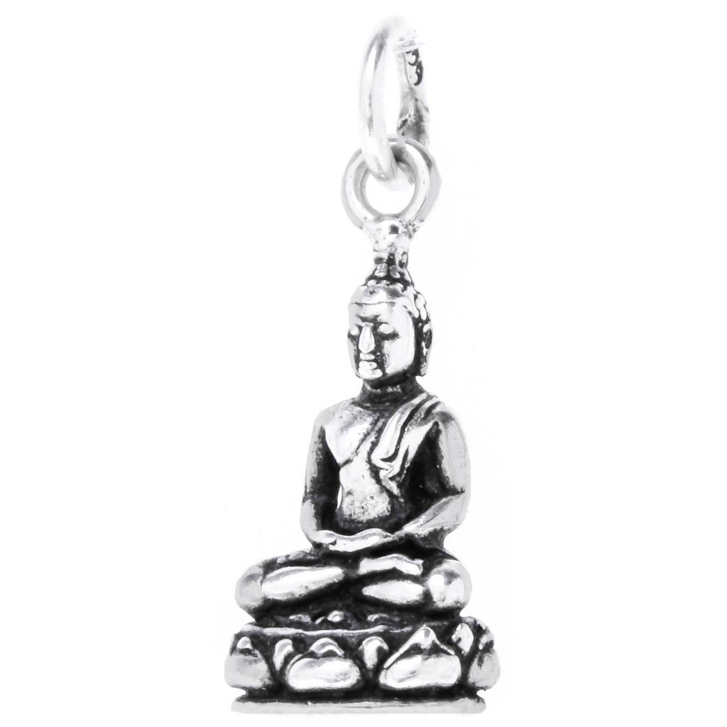 Kettenanhänger Buddha Schmuck Anhänger 925er Silber - Buddha - 25x10mm