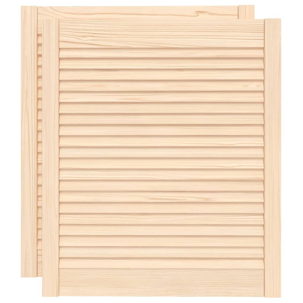 vidaXL Schranktür, Türen Lamellen-Design 2 Stk. 69x59,4 cm Massivholz
