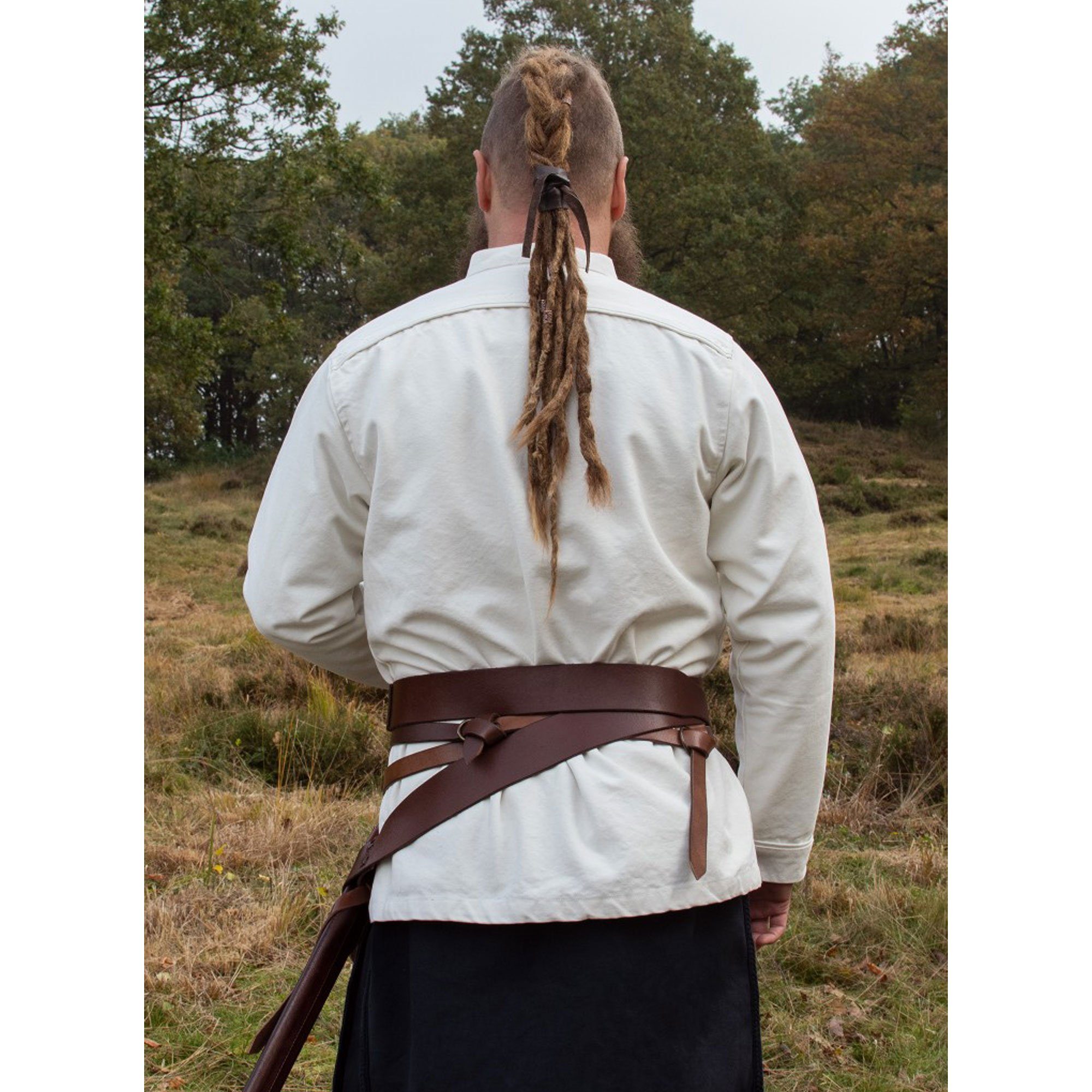 Battle Merchant Wikinger-Kostüm Festes Markt-Mittelalter Hemd aus Baumwolle, gefüttert, natur