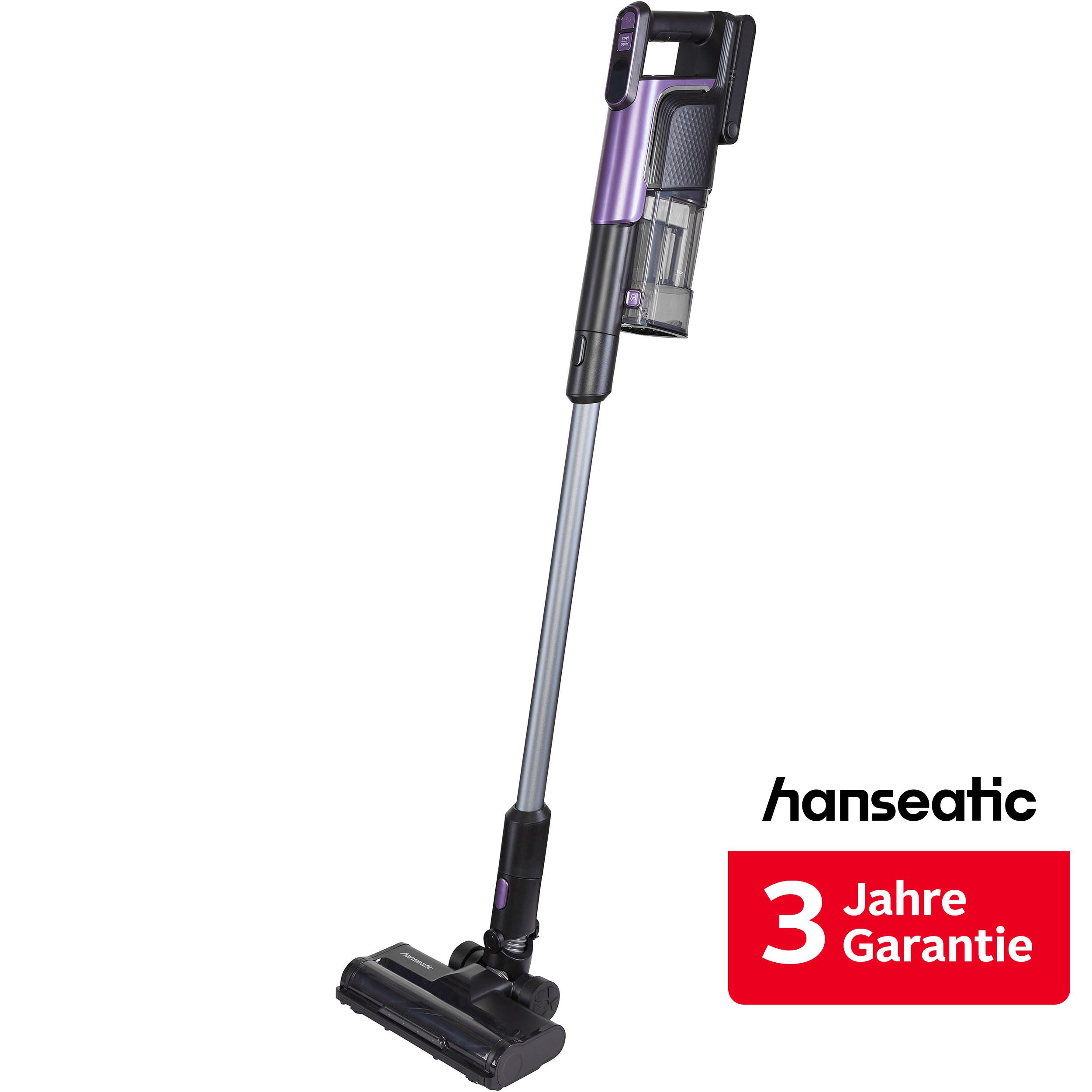 Hanseatic Akku-Bodenstaubsauger HVS330700VBCJ inkl. Turbobürste, Wandhalterung, 700 ml Staubkapazität, 330 W, beutellos, inkl. 3 Jahre Herstellergarantie