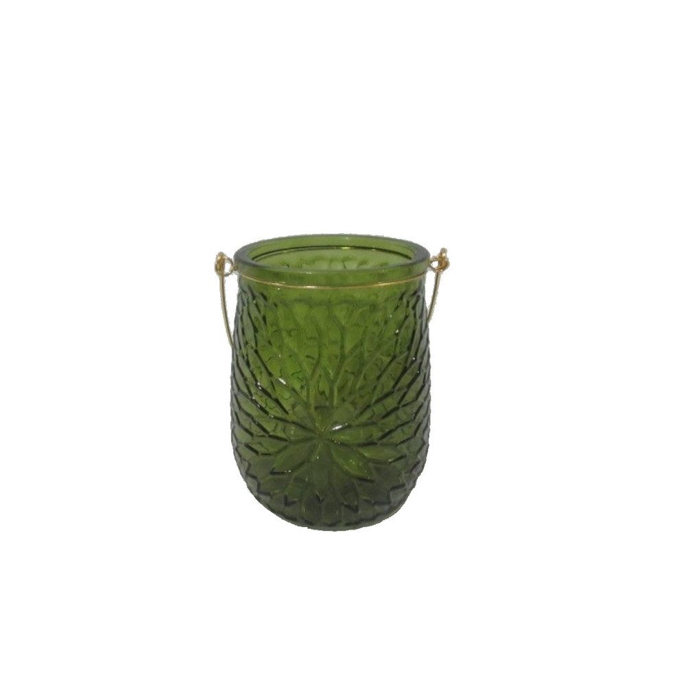 Dekolicht Teelichtglas - Blumen - ca. 11 x 14,5 cm
